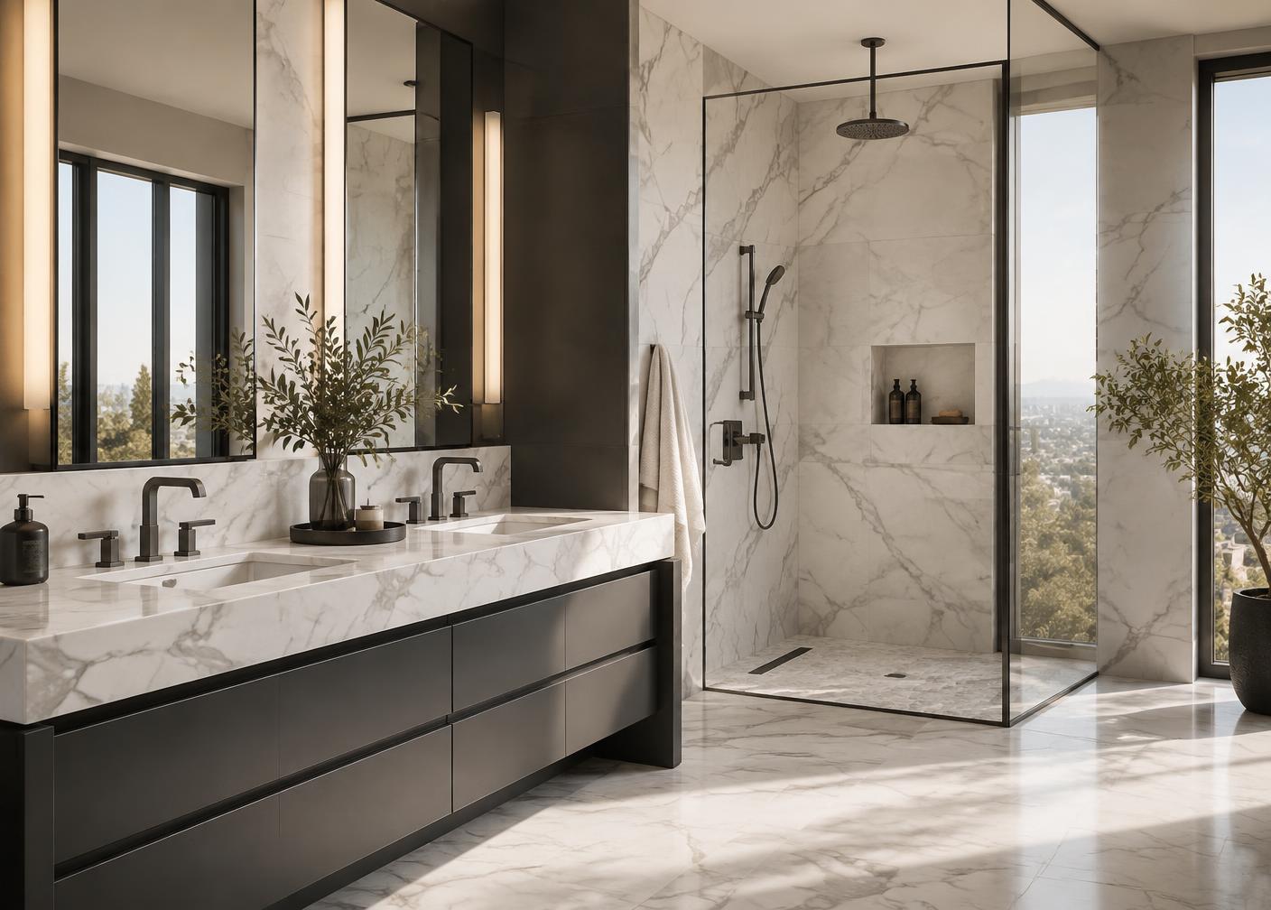 Illustrative bathroom renovation interior detail